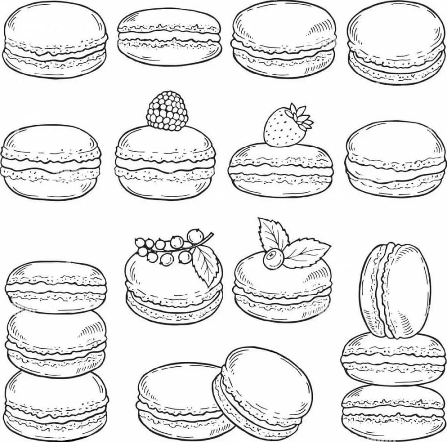 Macarons Para Colorear 26