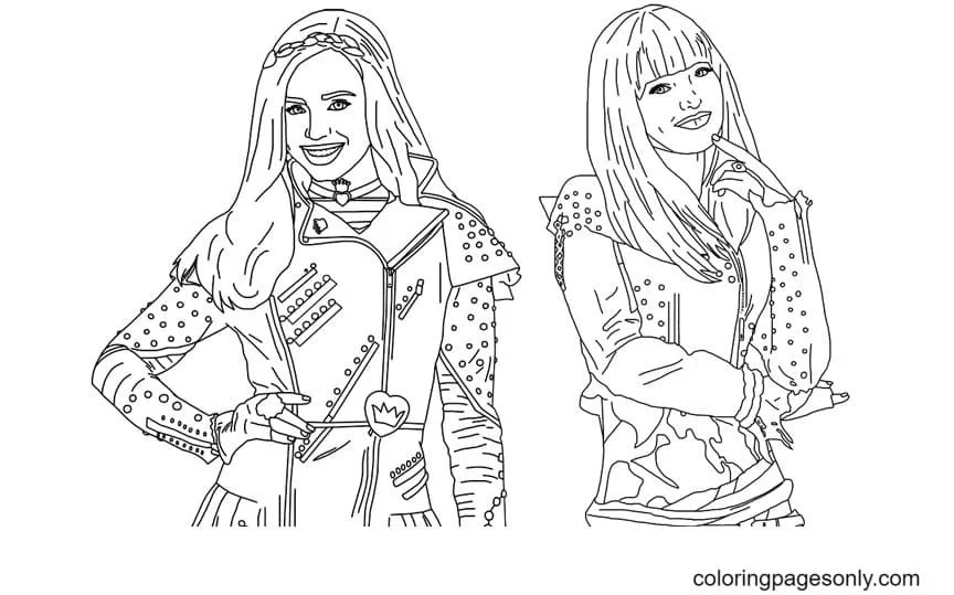 Desenhos de Mal E Evie Para Colorir 5