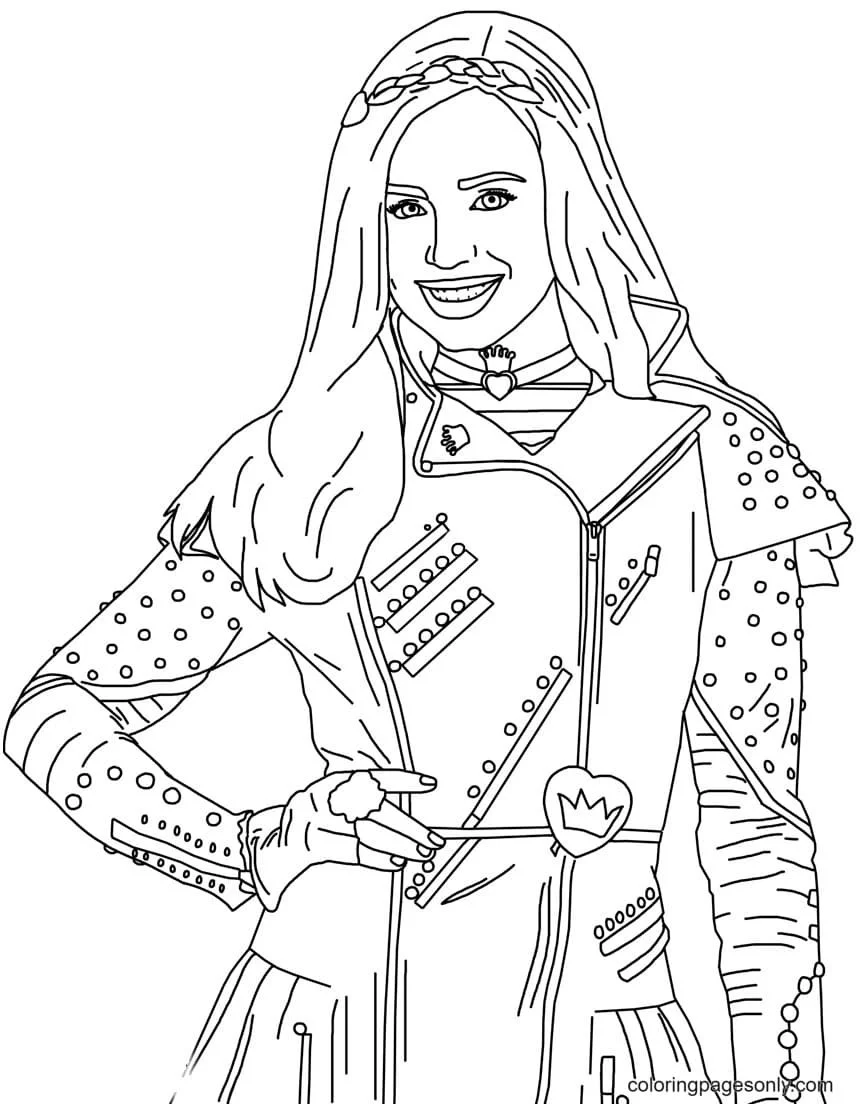 Desenhos de Mal E Evie Para Colorir 9