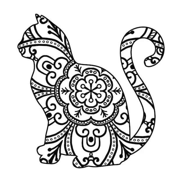 Mandala Katze Ausmalbilder 11