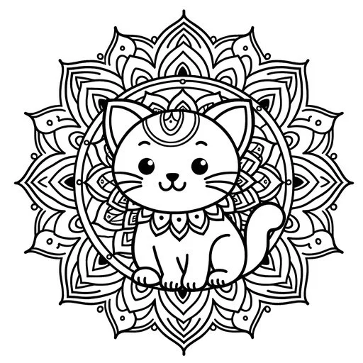 Mandala Katze Ausmalbilder 22