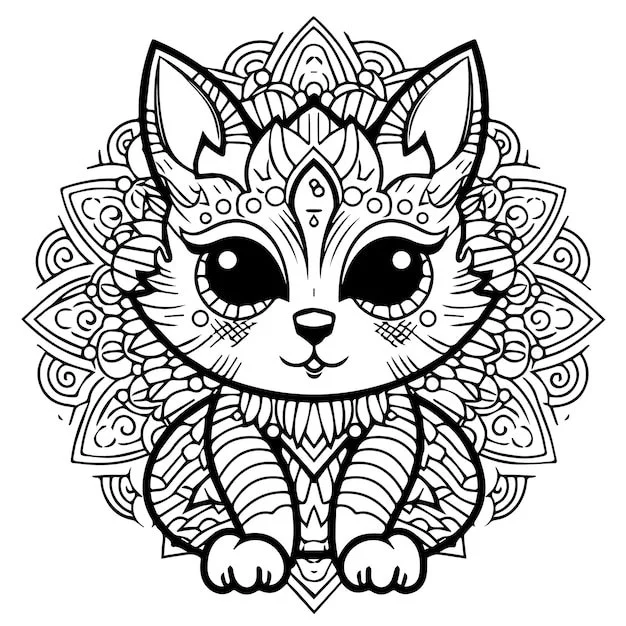 Mandala Katze Ausmalbilder 23