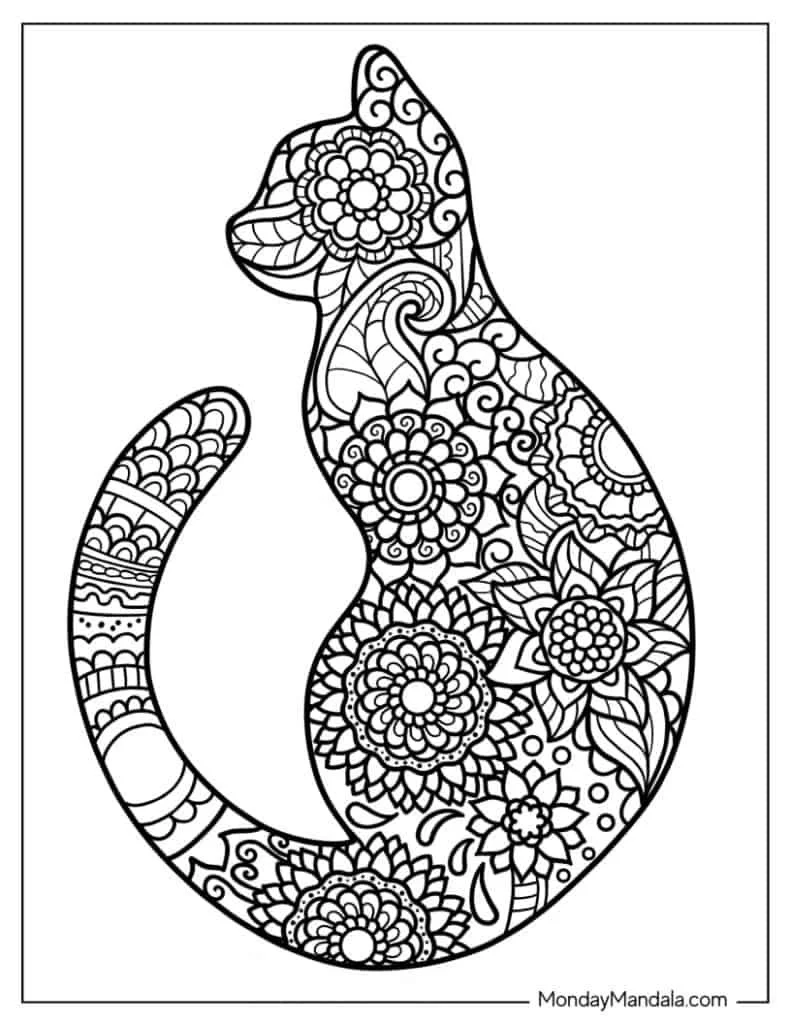 Mandala Katze Ausmalbilder 3