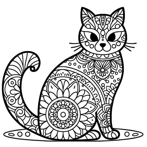 Mandala Katze Ausmalbilder 9