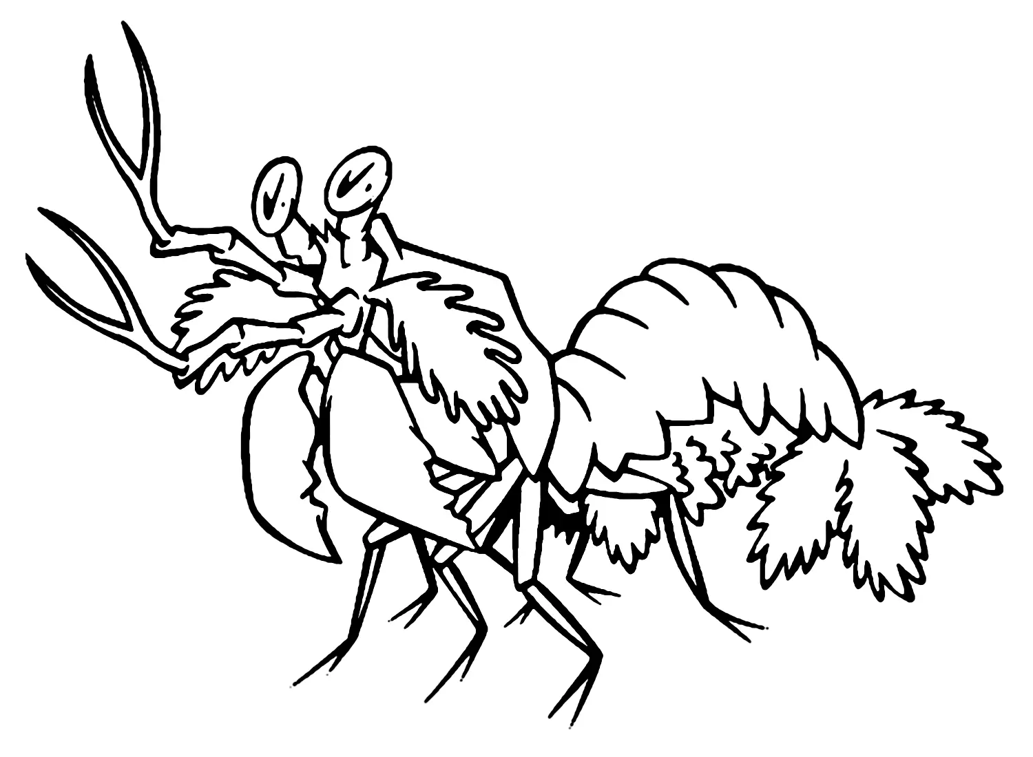 Desenhos de Camarao Mantis Para Colorir 3