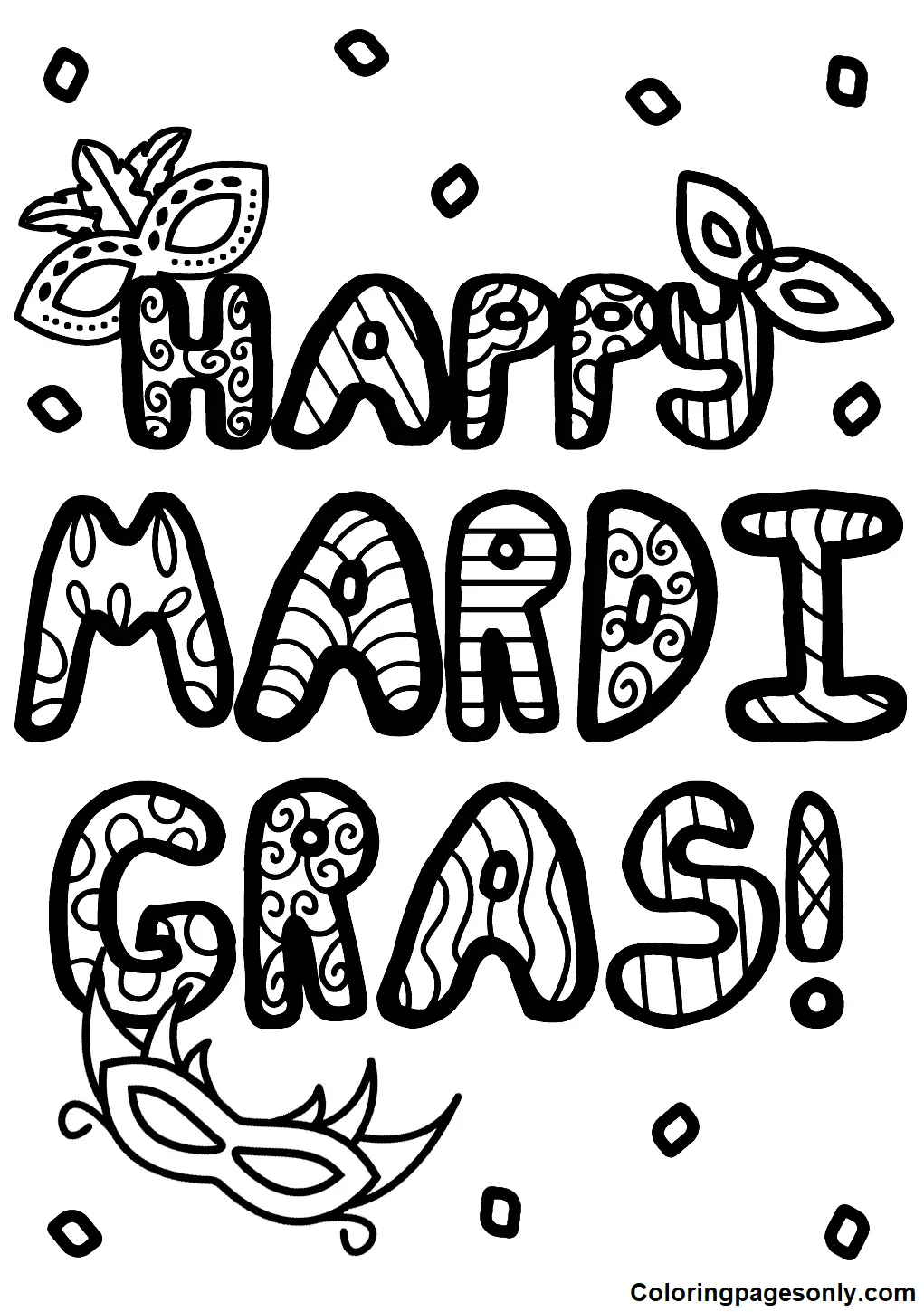 Desenhos de Mardi Gras para colorir 60