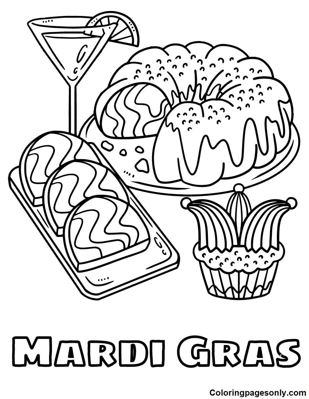 Desenhos de Mardi Gras para colorir 66