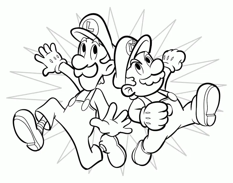 Mario Y Luigi Para Colorear 20