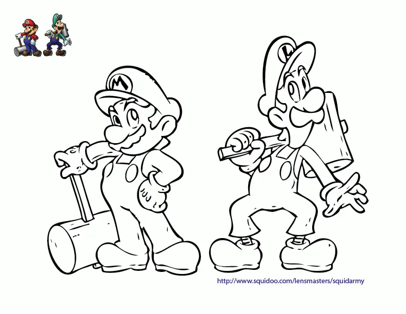Mario Y Luigi Para Colorear 7
