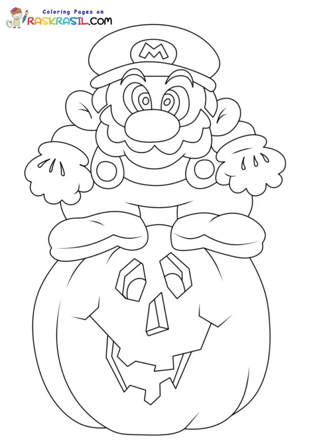 Desenhos de Halloween Do Mario Para Colorir 8