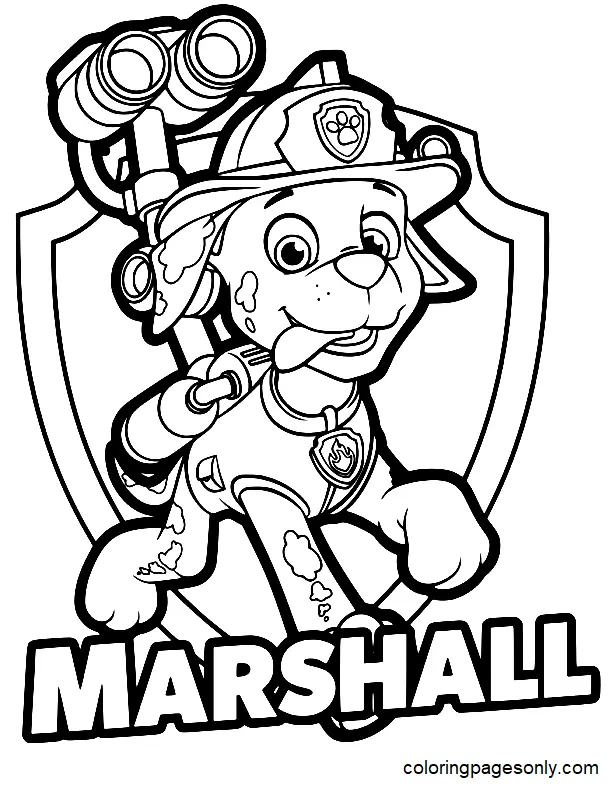 Marshall Paw Patrol Coloring Pages 13