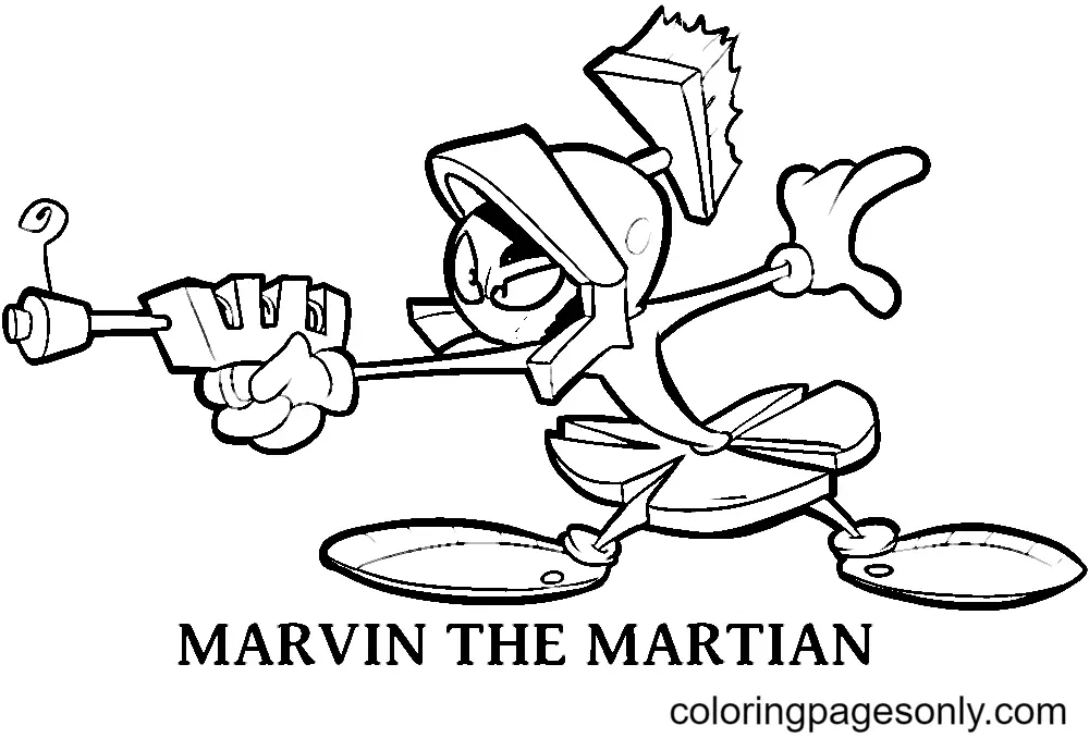 Marvin the Martian Coloring Pages 11