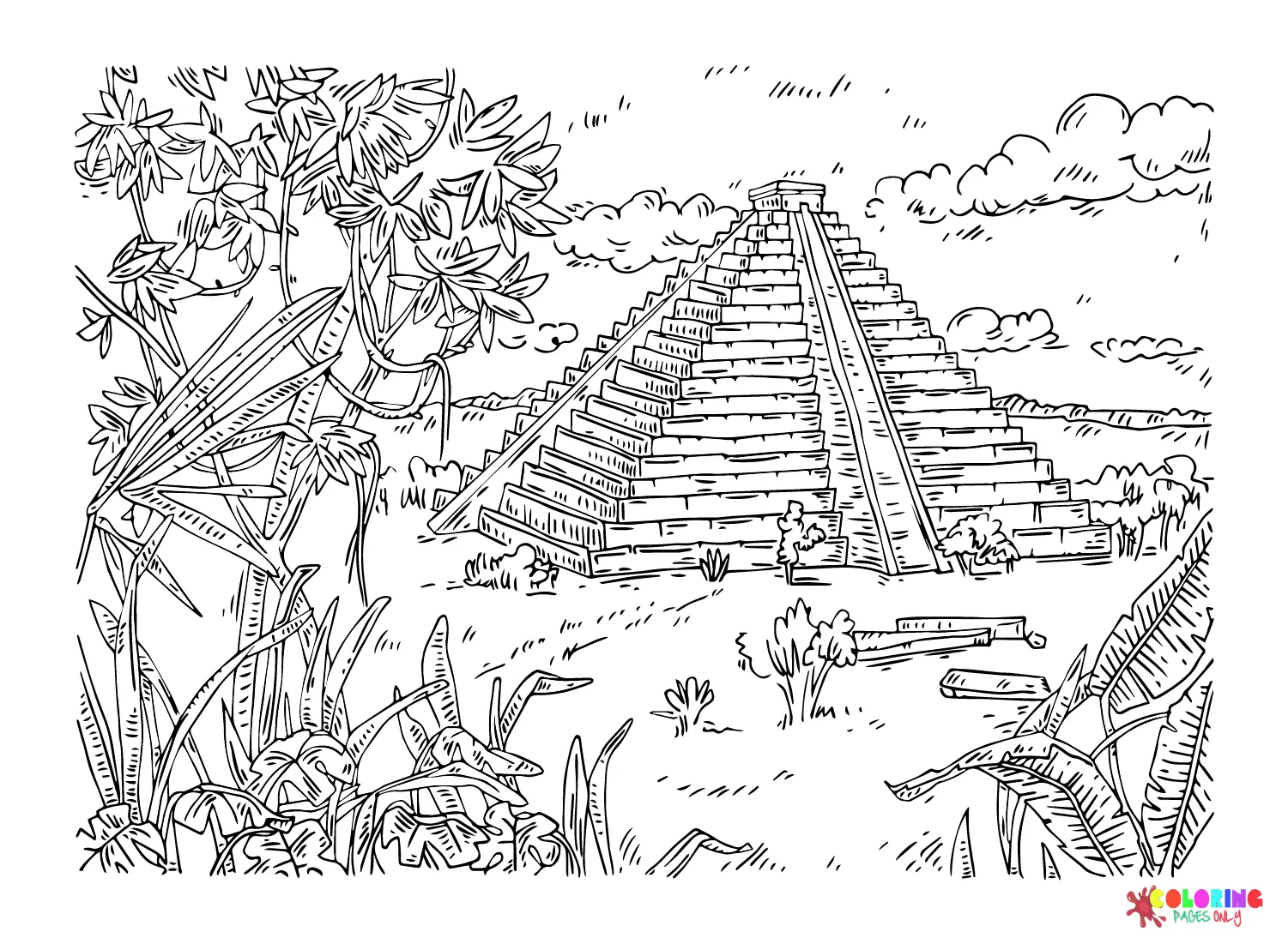 Maya civilization Coloring Pages 4