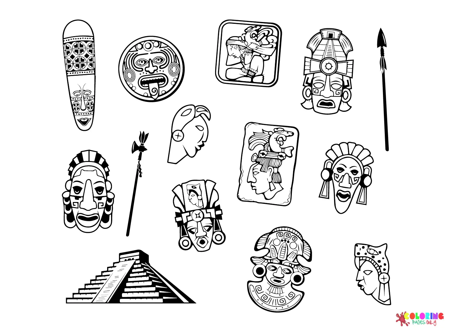 Maya civilization Coloring Pages 7