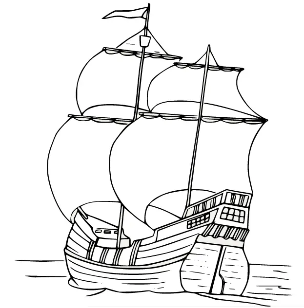 Mayflower Para Colorear 2