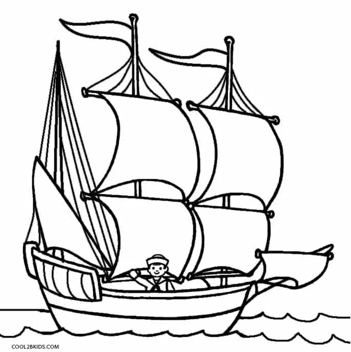 Mayflower Para Colorear 3
