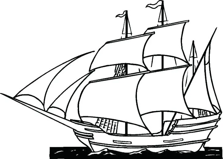 Mayflower Para Colorear 6