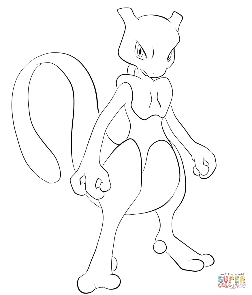Mewtwo Coloring Pages 12