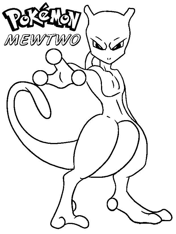 Mewtwo Coloring Pages 4