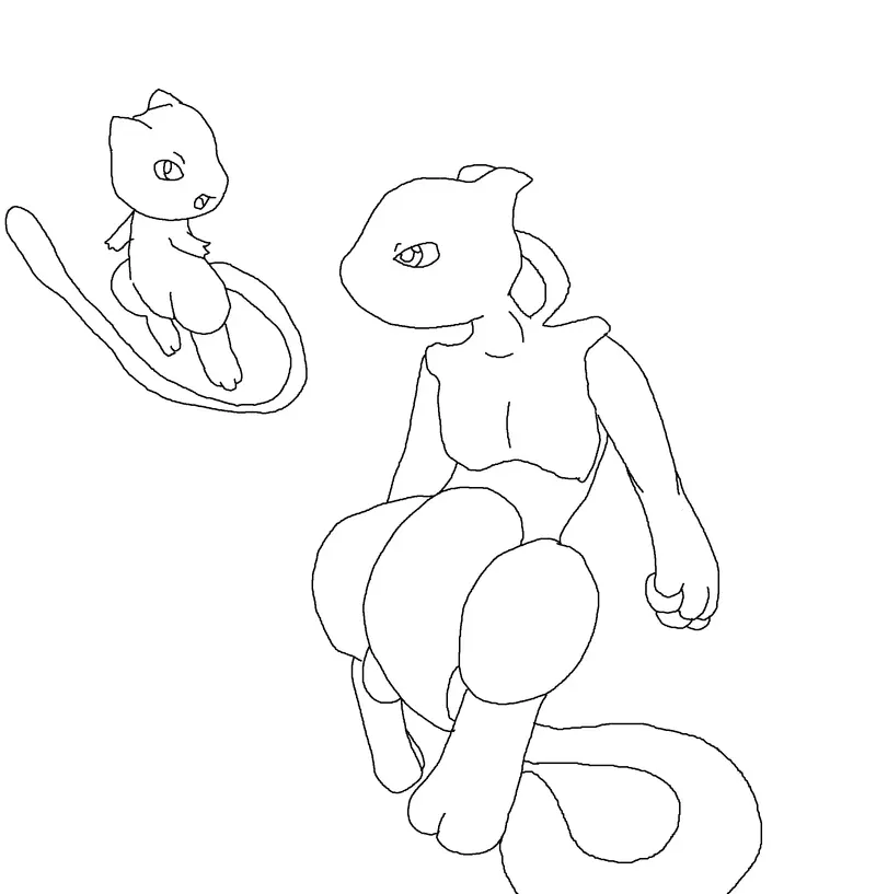 Mewtwo Coloring Pages 7