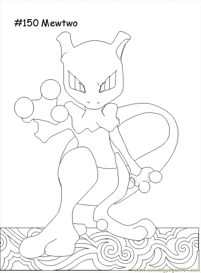 Mewtwo Coloring Pages 8
