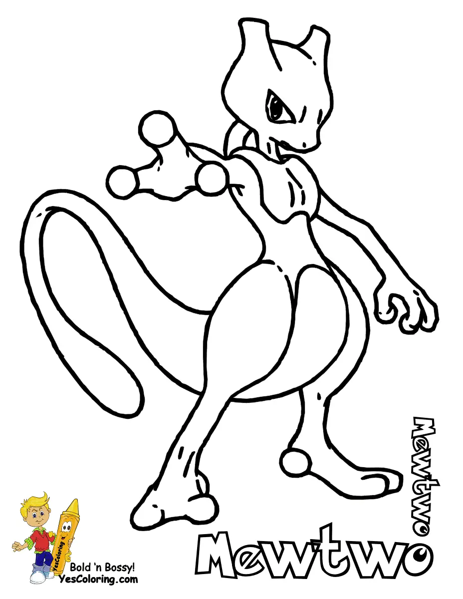 Mewtwo Coloring Pages 9