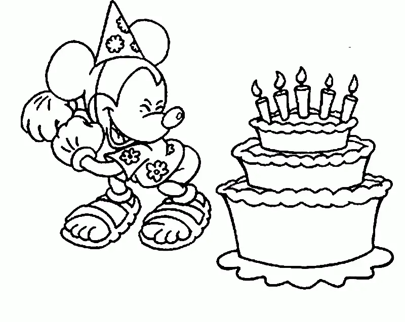 Desenhos de Aniversario Do Mickey Mouse Para Colorir 2