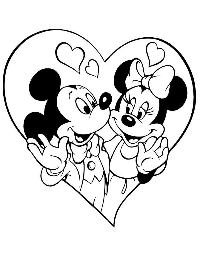 Mickey Mouse Valentinstag Ausmalbilder 2