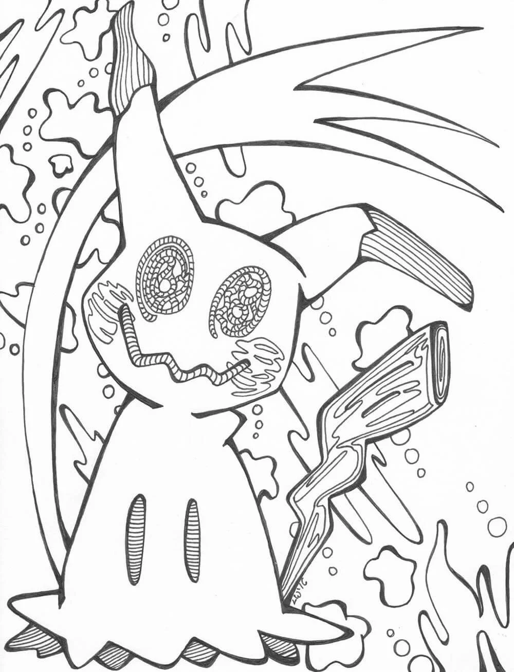 Mimikyu Coloring Pages 2