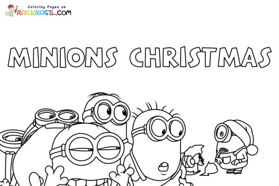 Los Minions En Navidad Para Colorear 1