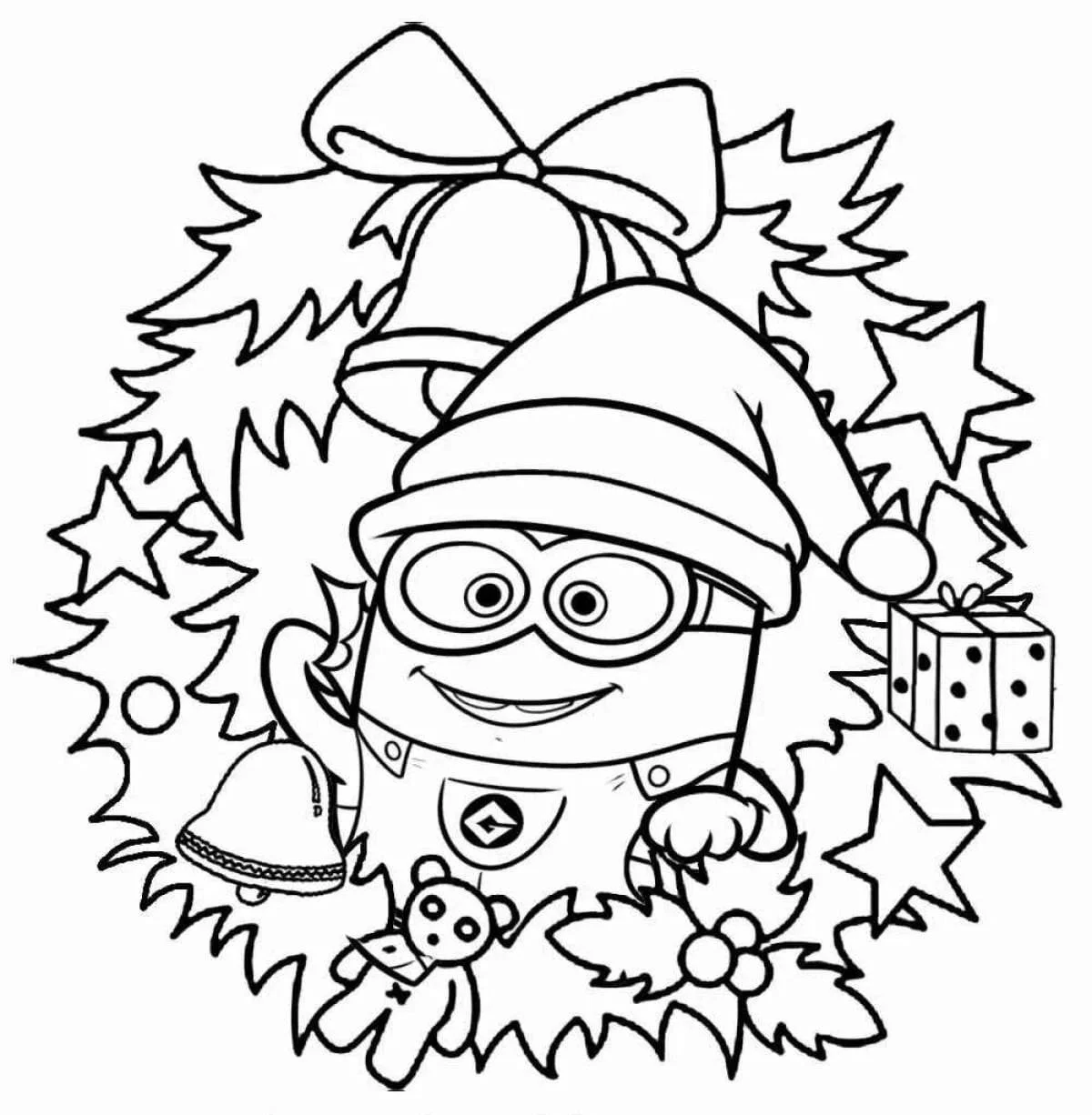 Los Minions En Navidad Para Colorear 10
