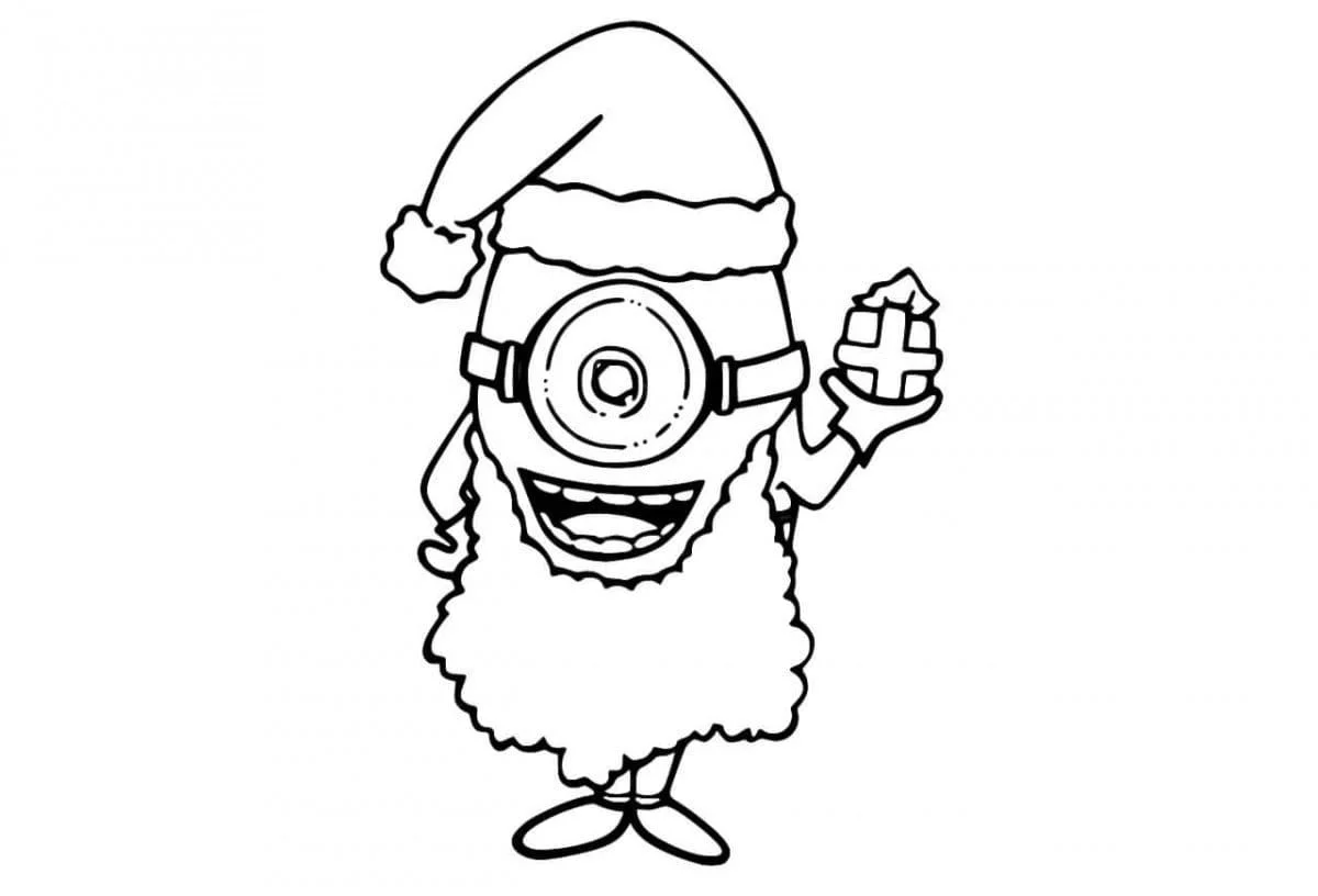 Los Minions En Navidad Para Colorear 13