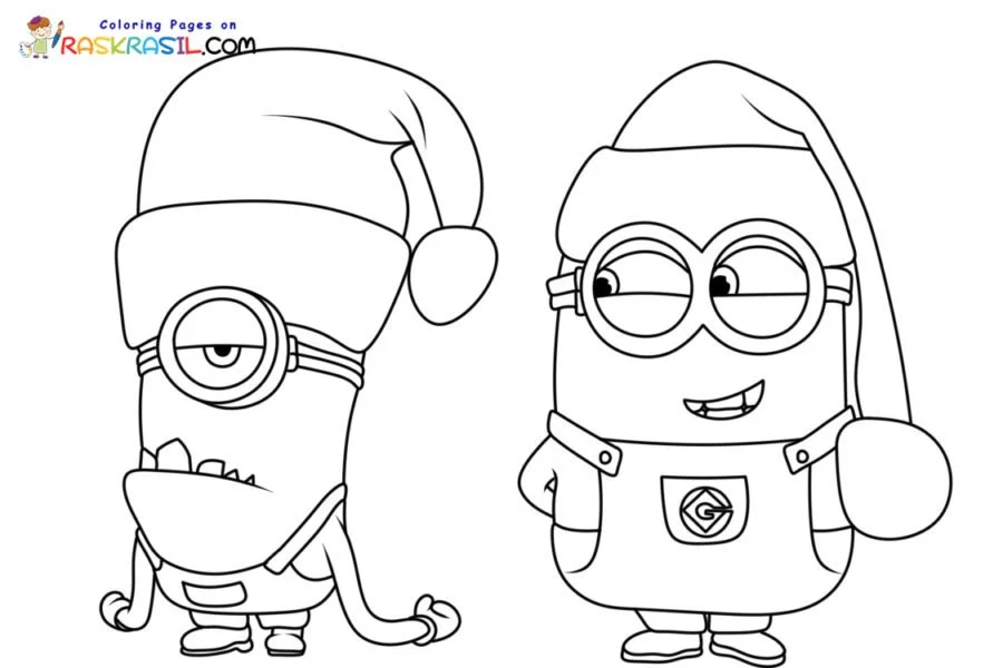 Los Minions En Navidad Para Colorear 15