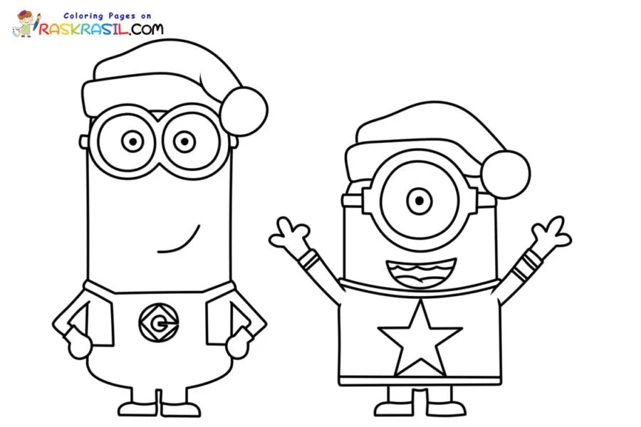 Los Minions En Navidad Para Colorear 16