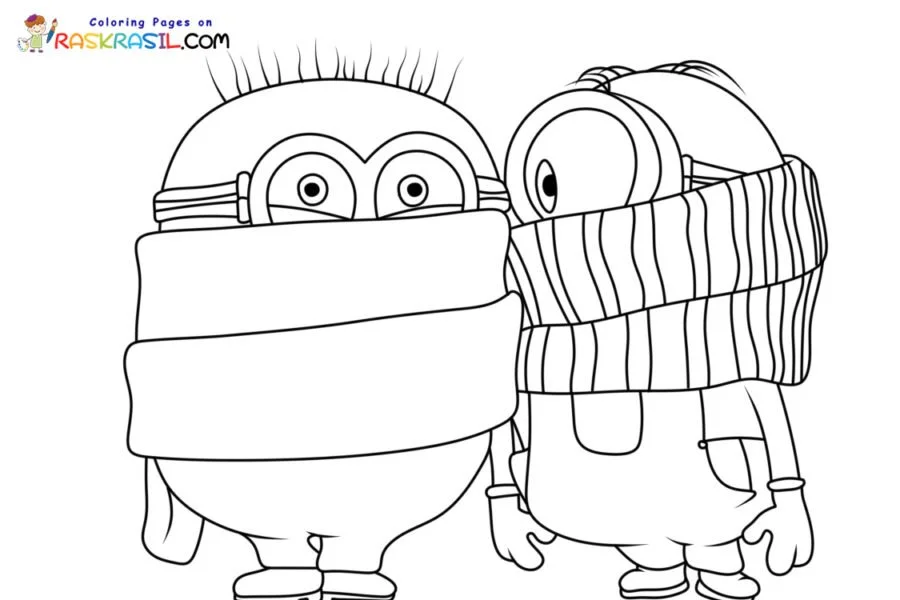 Los Minions En Navidad Para Colorear 2