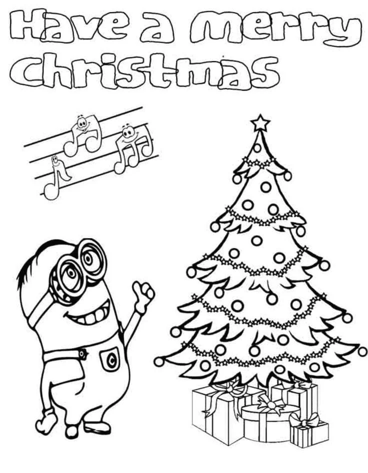 Los Minions En Navidad Para Colorear 20
