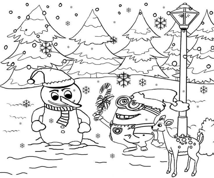 Los Minions En Navidad Para Colorear 26