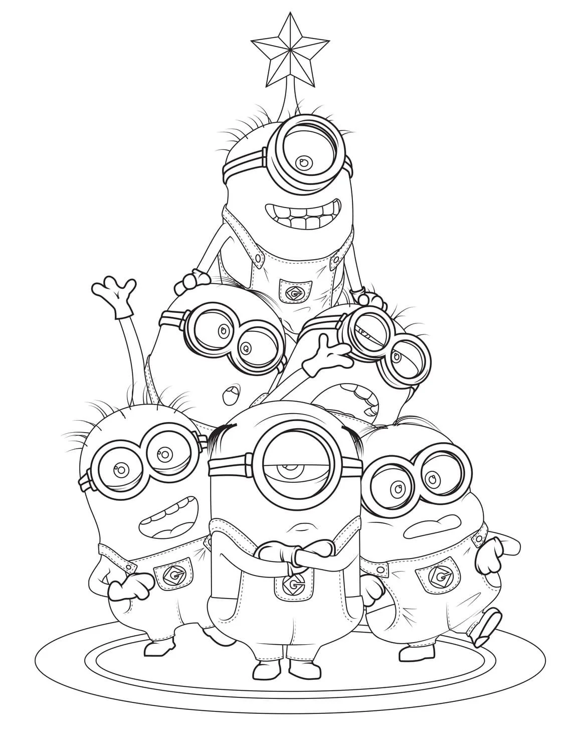 Los Minions En Navidad Para Colorear 27