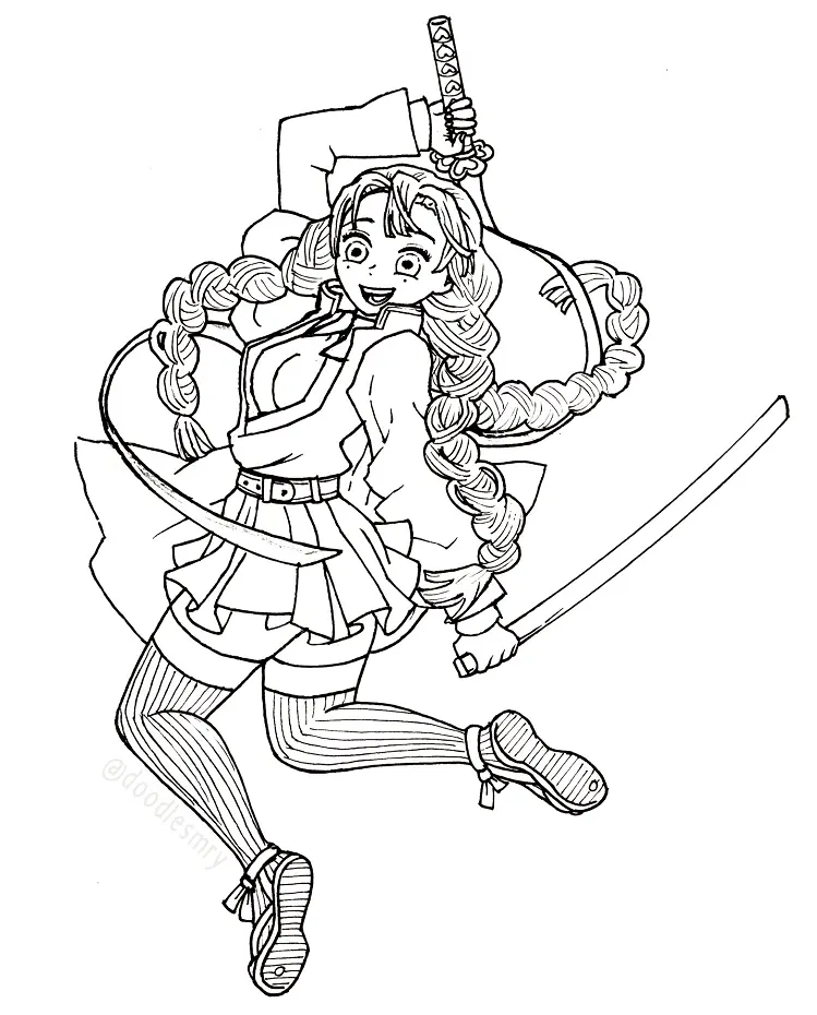 Mitsuri Kanroji Para Colorear 14