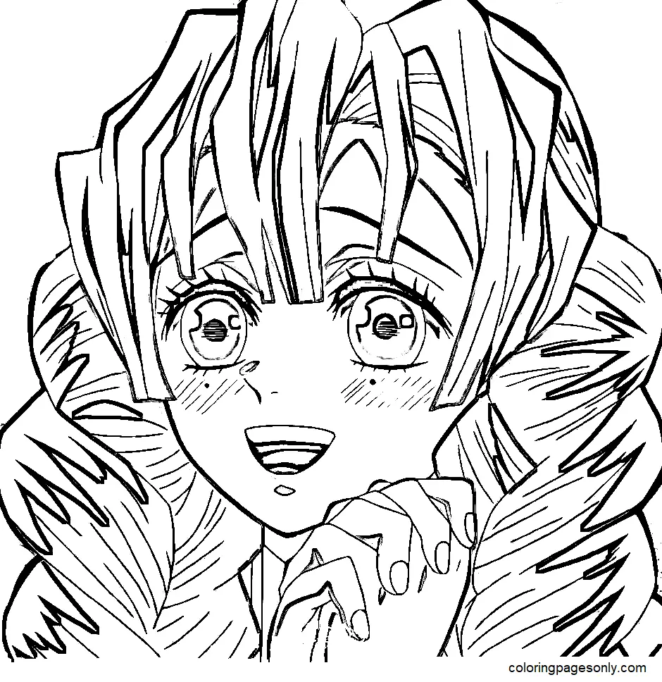 Mitsuri Kanroji Para Colorear 4