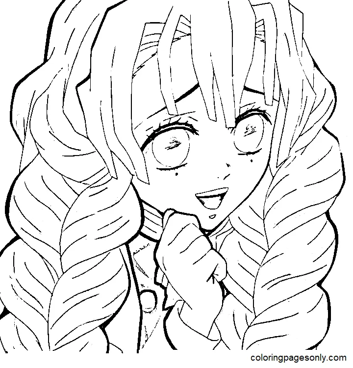 Mitsuri Kanroji Para Colorear 6