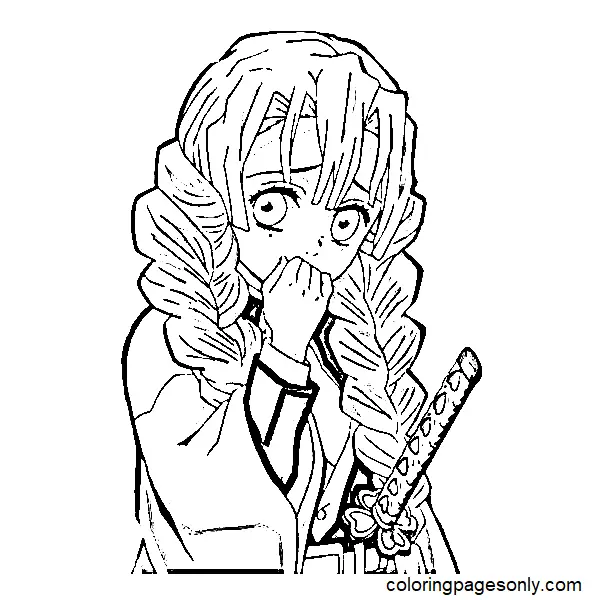 Mitsuri Kanroji Para Colorear 9