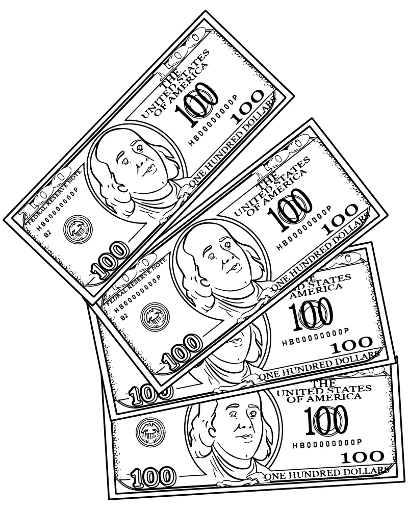 Dinero Para Colorear 1
