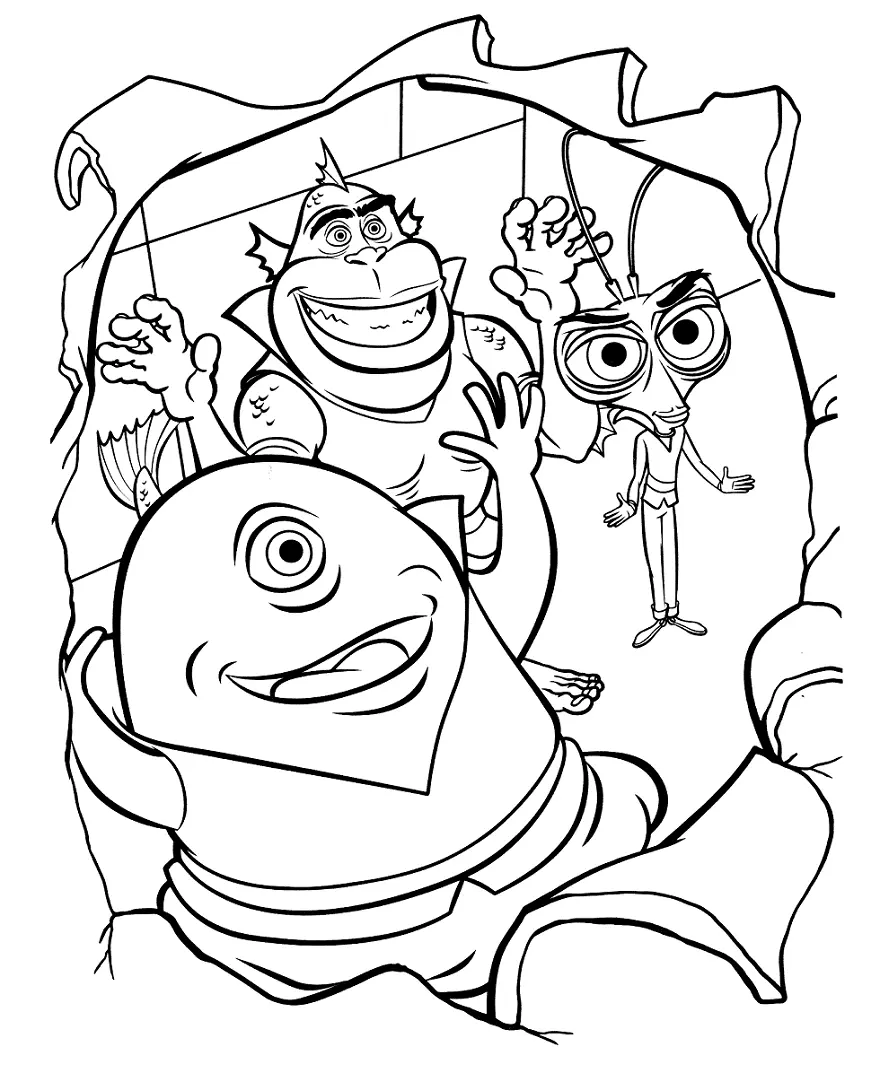 Monsters vs Aliens Coloring Pages 37