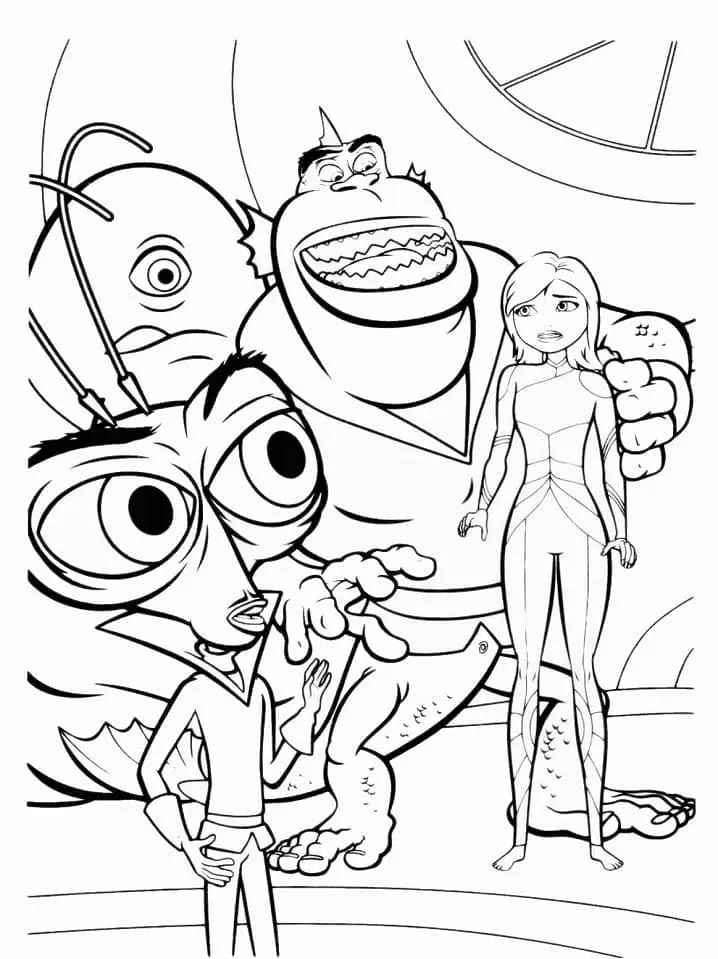 Monsters vs Aliens Coloring Pages 43