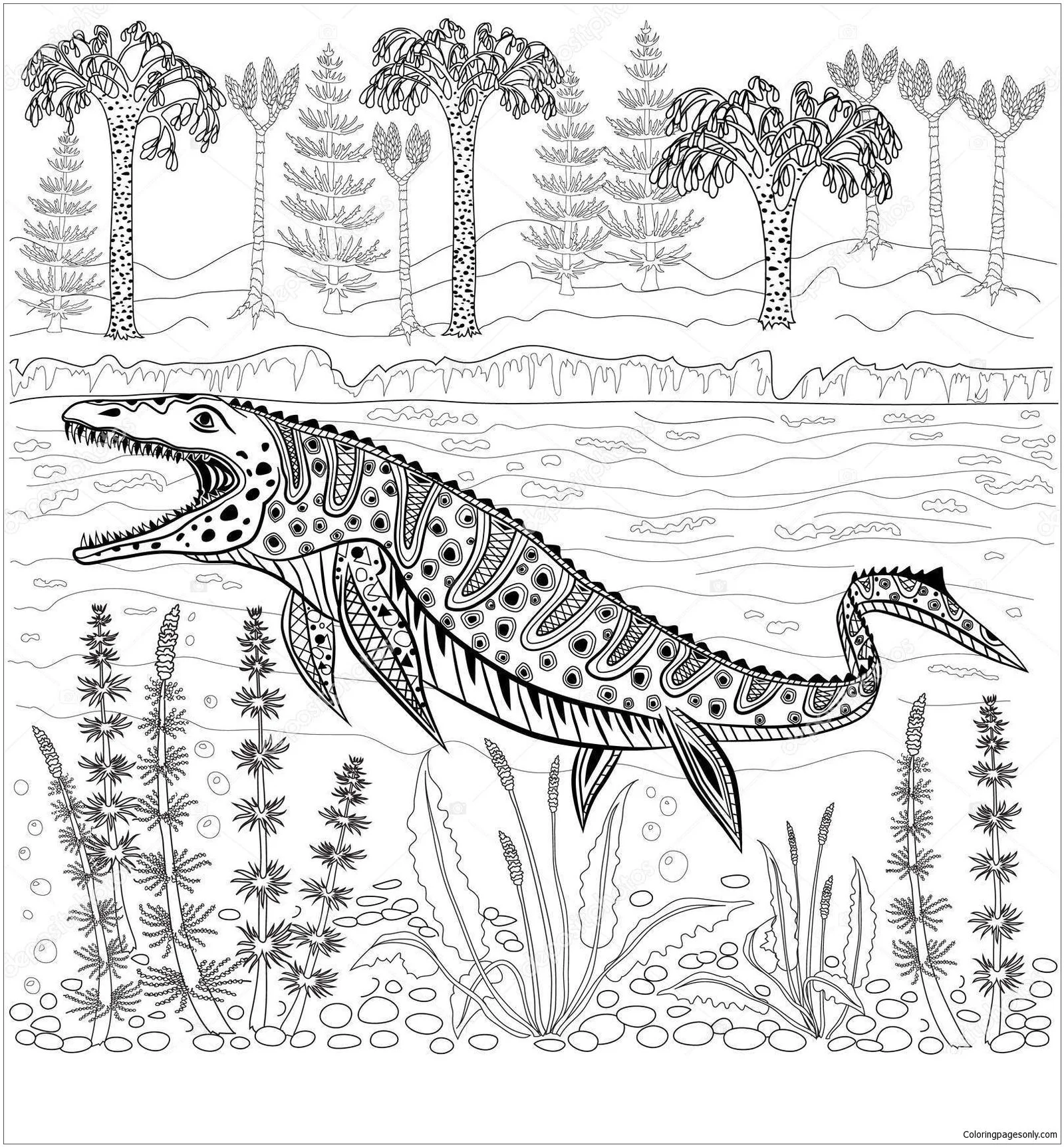 Mosasaur Coloring Pages 11