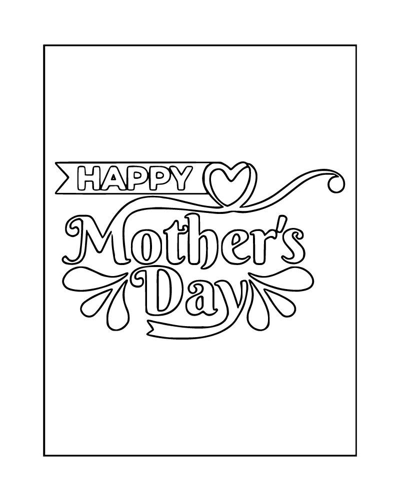 Tarjetas del D ia de la Madre para Colorear 1