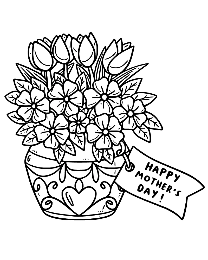 Tarjetas del D ia de la Madre para Colorear 18