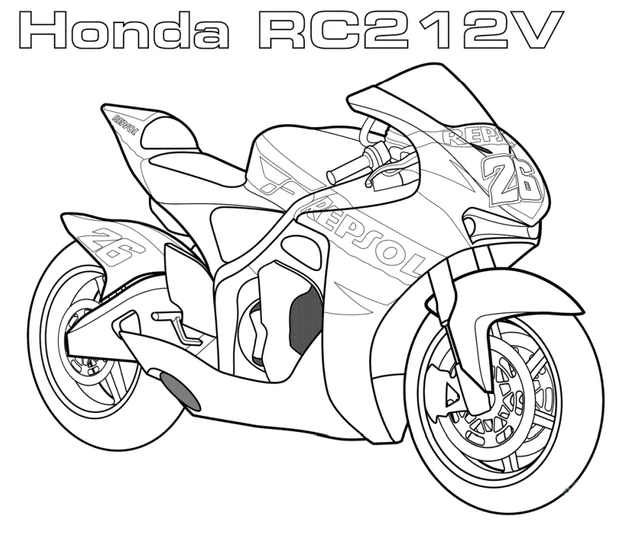 Motocicletas Para Colorear 8