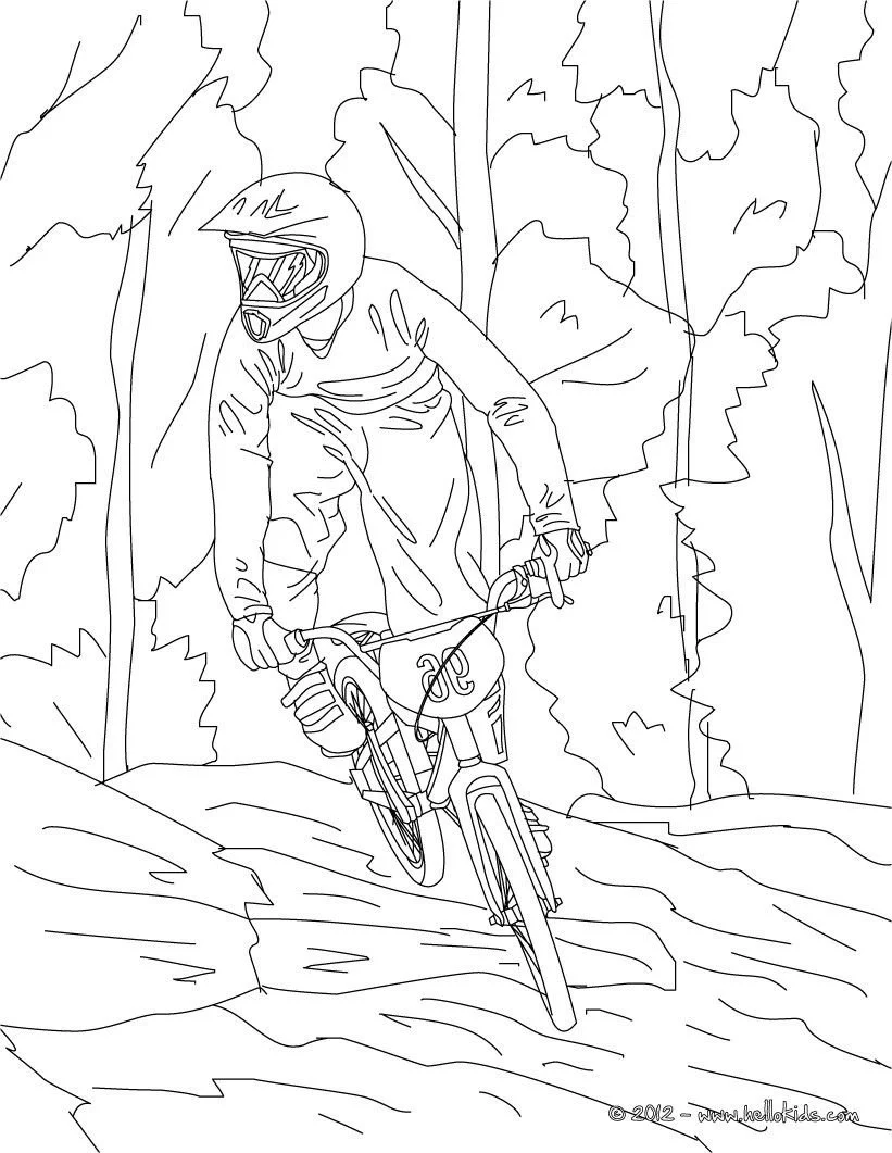 Desenhos de Fazendo Ciclismo Na Montanha Para Colorir 3